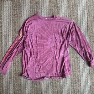 HUF Mauve Long Sleeve Tee with Yellow Accents